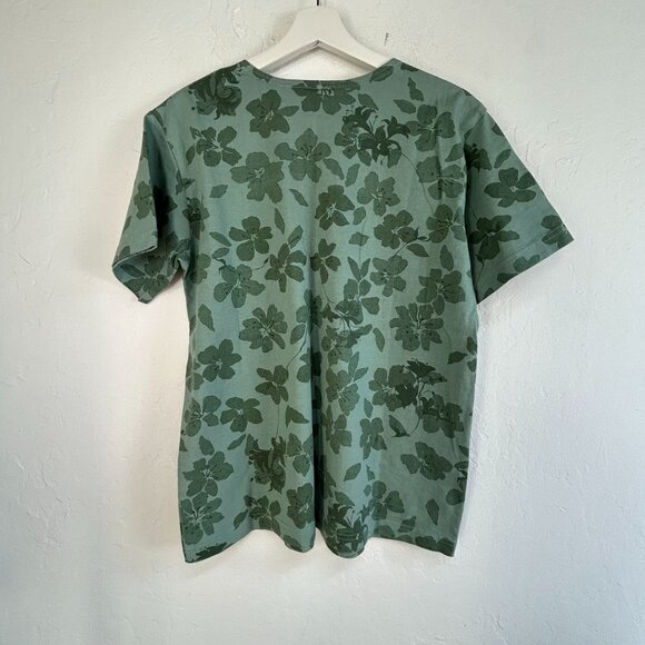Cotton Studio Womens Green Floral Print Short Sleeve T-Shirt Casual Tee Medium - Picture 2 of 7